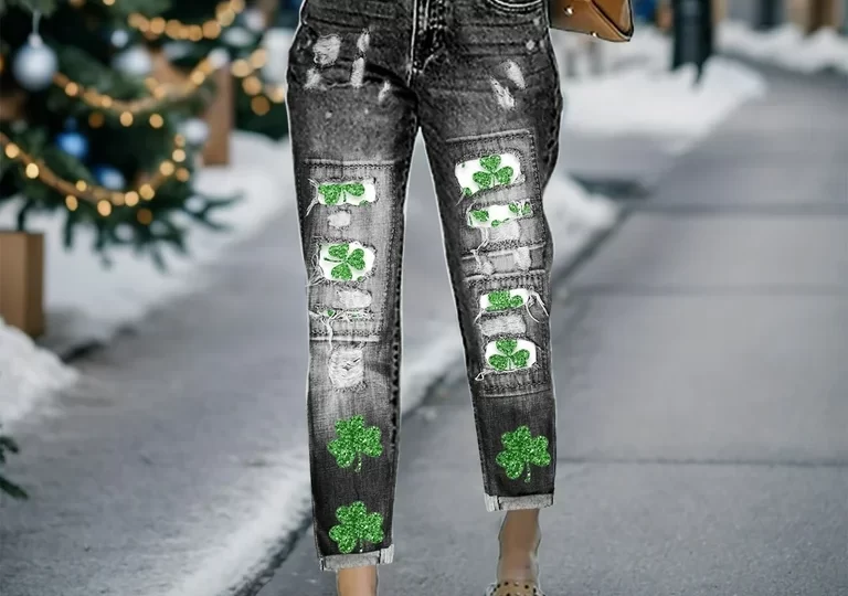 women's stacked jeans