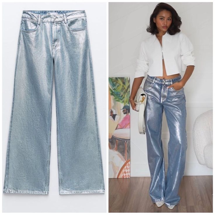 stylish silver jeans