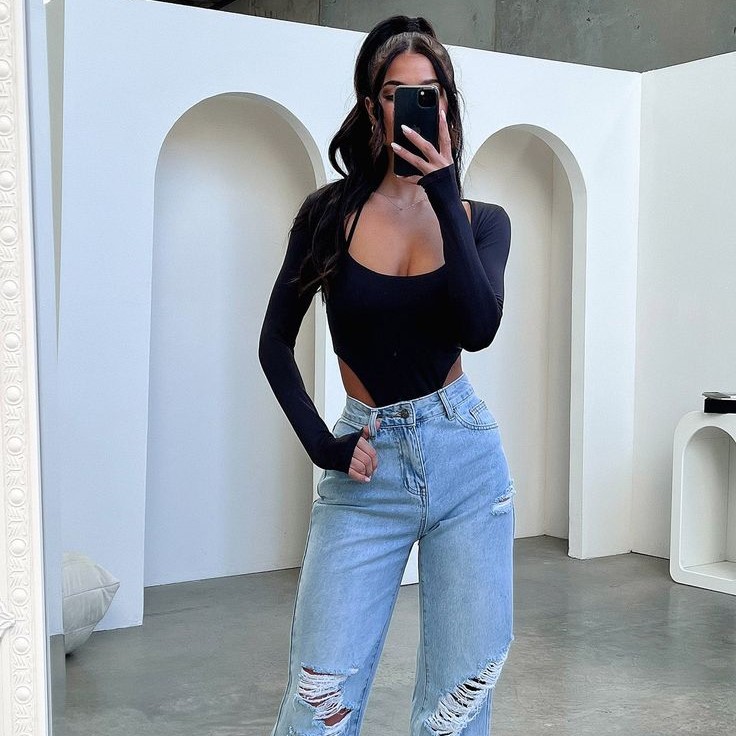 bodysuit and jeans outfit