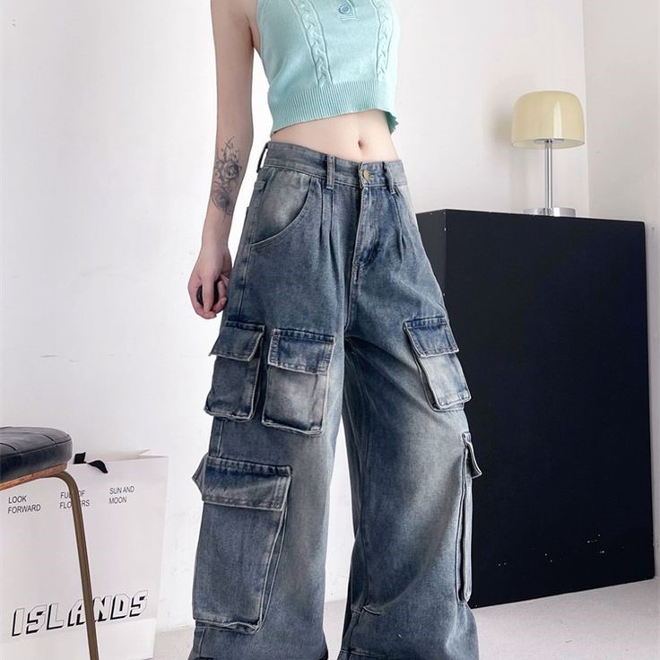 trendy cargo jeans