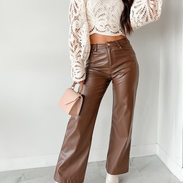 faux leather jeans